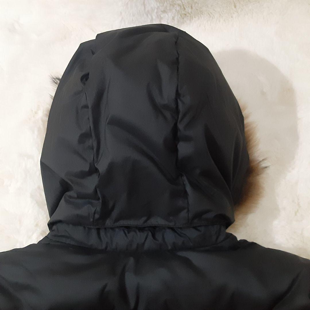 ローラアシュレイ　大きめサイズ13　XL　ダウンコート　ラクーンファー　黒　美品