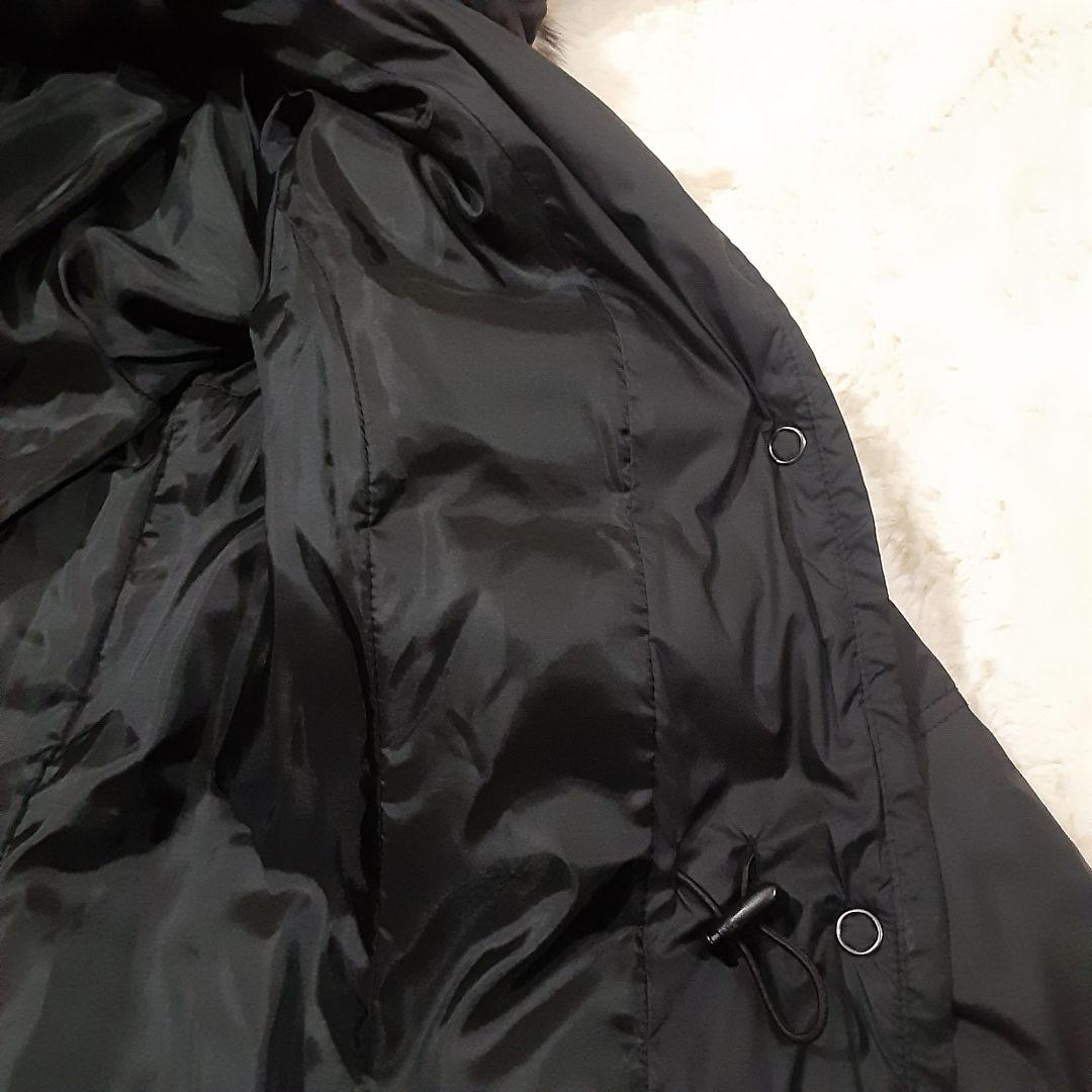 ローラアシュレイ　大きめサイズ13　XL　ダウンコート　ラクーンファー　黒　美品