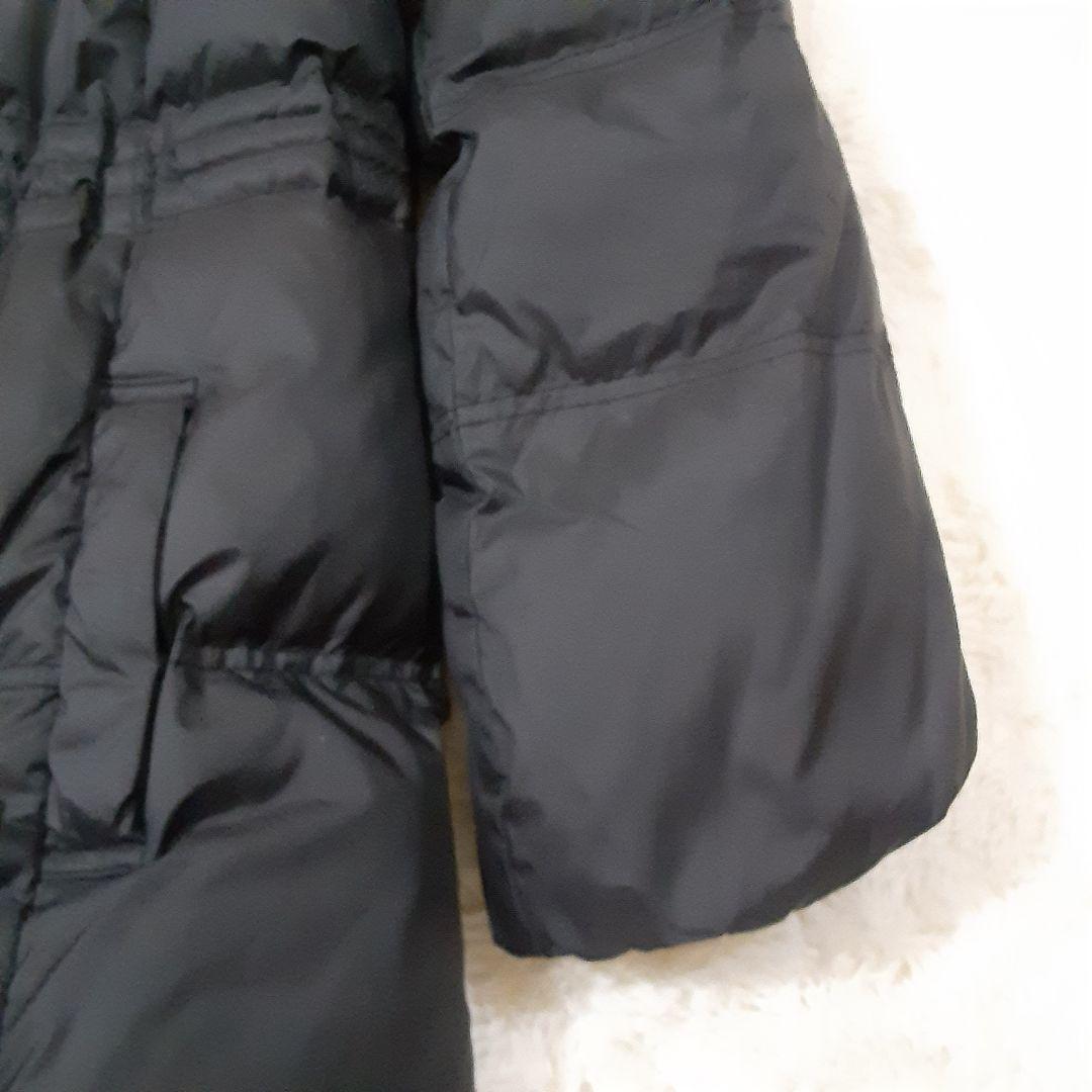 ローラアシュレイ　大きめサイズ13　XL　ダウンコート　ラクーンファー　黒　美品