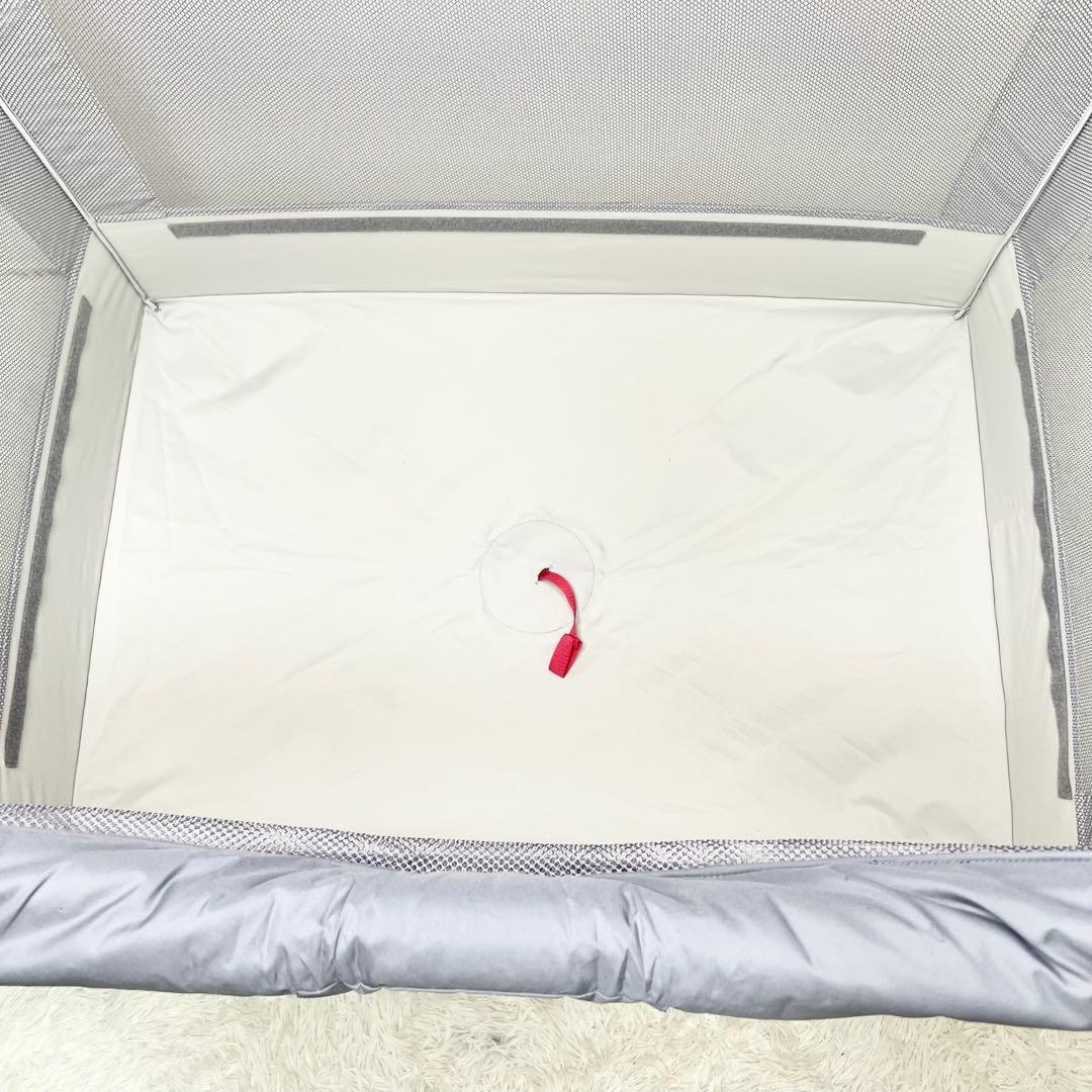 極美品 Aprica ココネルエアーAB ベビーベッド 折りたたみ グレーベア