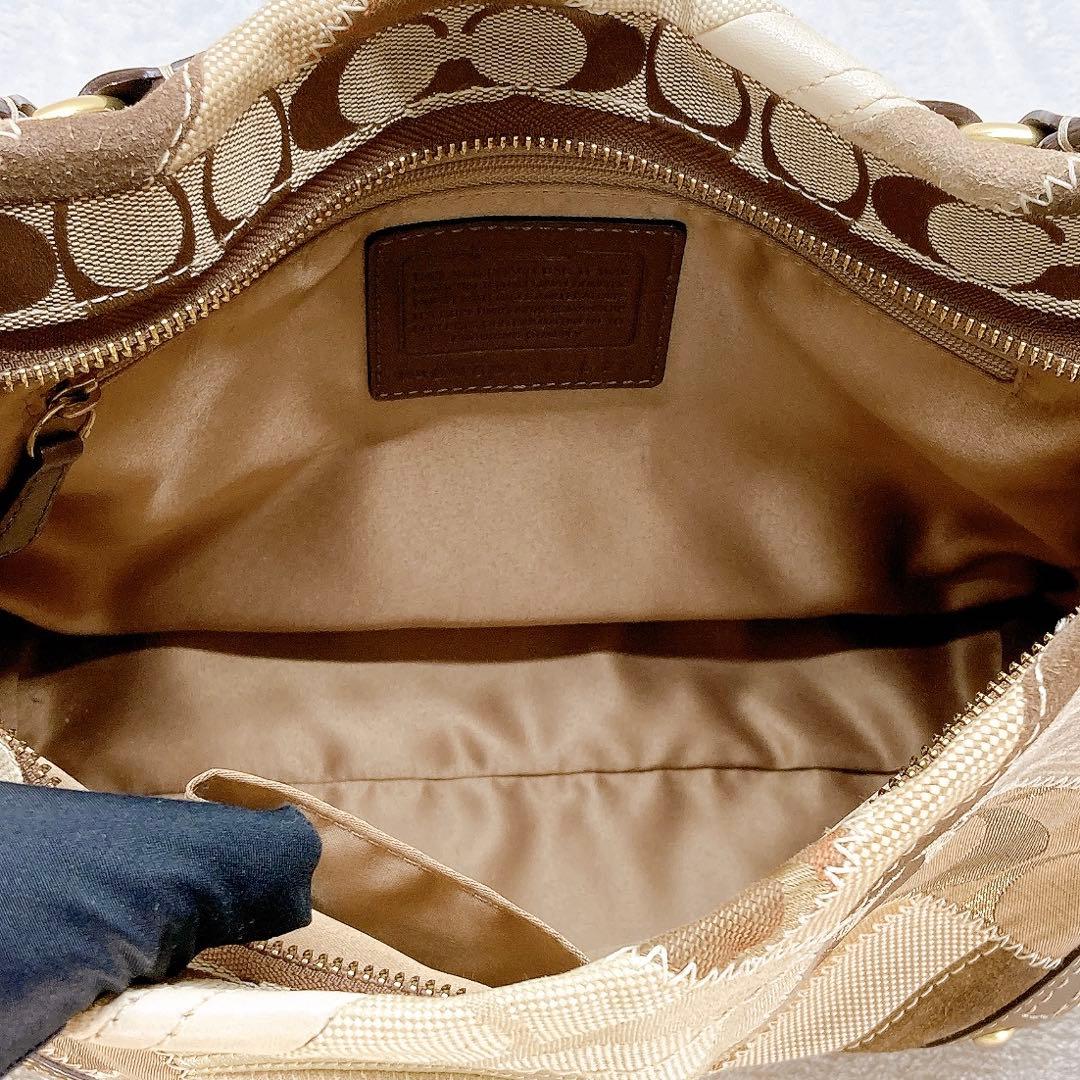 バッグ Coach One Sholder Patchwork Signature