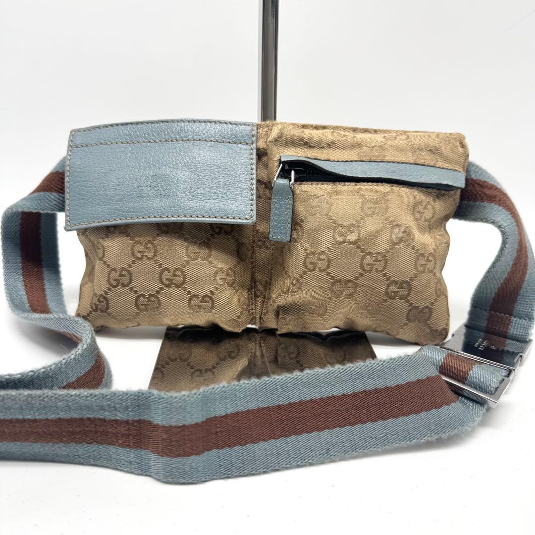 【極上美品✨】グッチ GGキャンバス ボディバッグ ウエストバッグ 角スレ無し