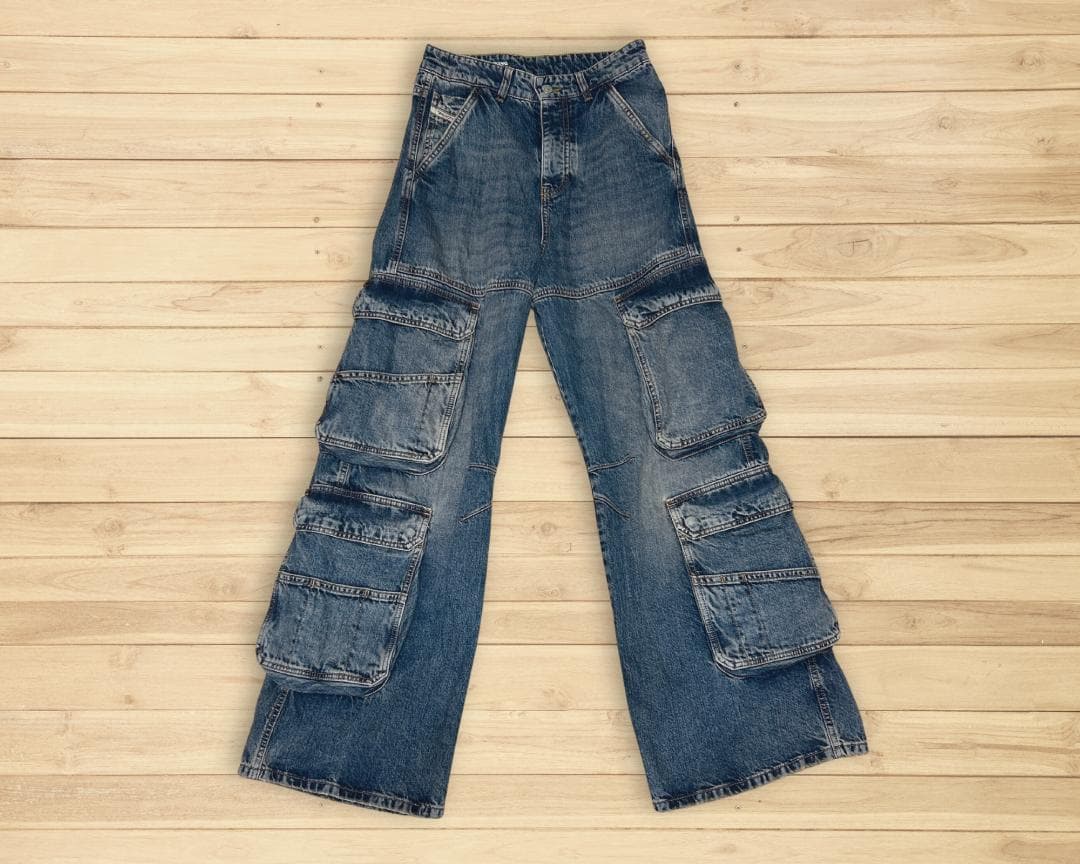 coco⬛︎ディーゼルDIESEL デニム カーゴパンツ ルーズフィット