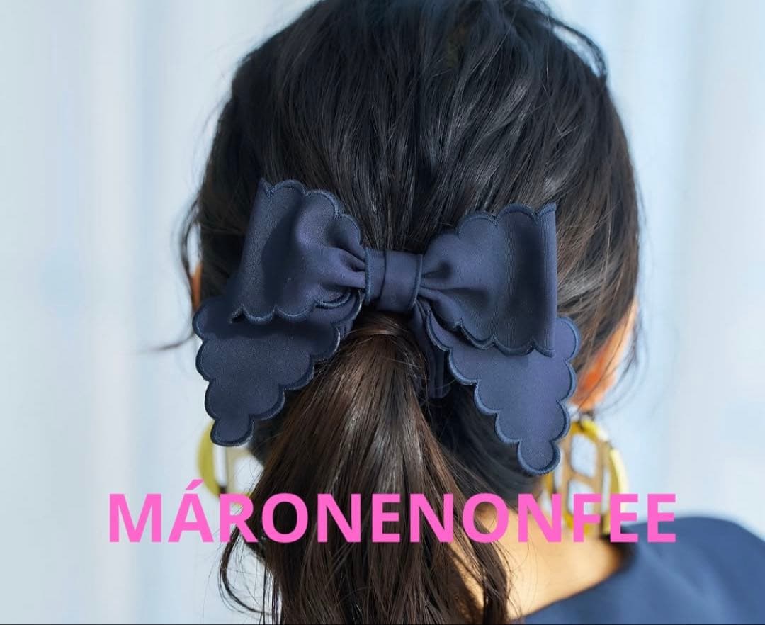 MÁRONENONFEE マーロンエノンフィ　スカラップ　リボン　シュシュ