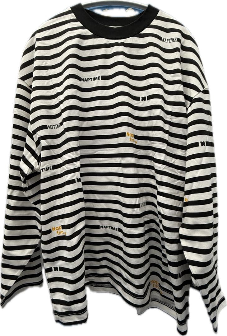 【新品】NissyNaptime.ボーダーロングT(ブラックL)