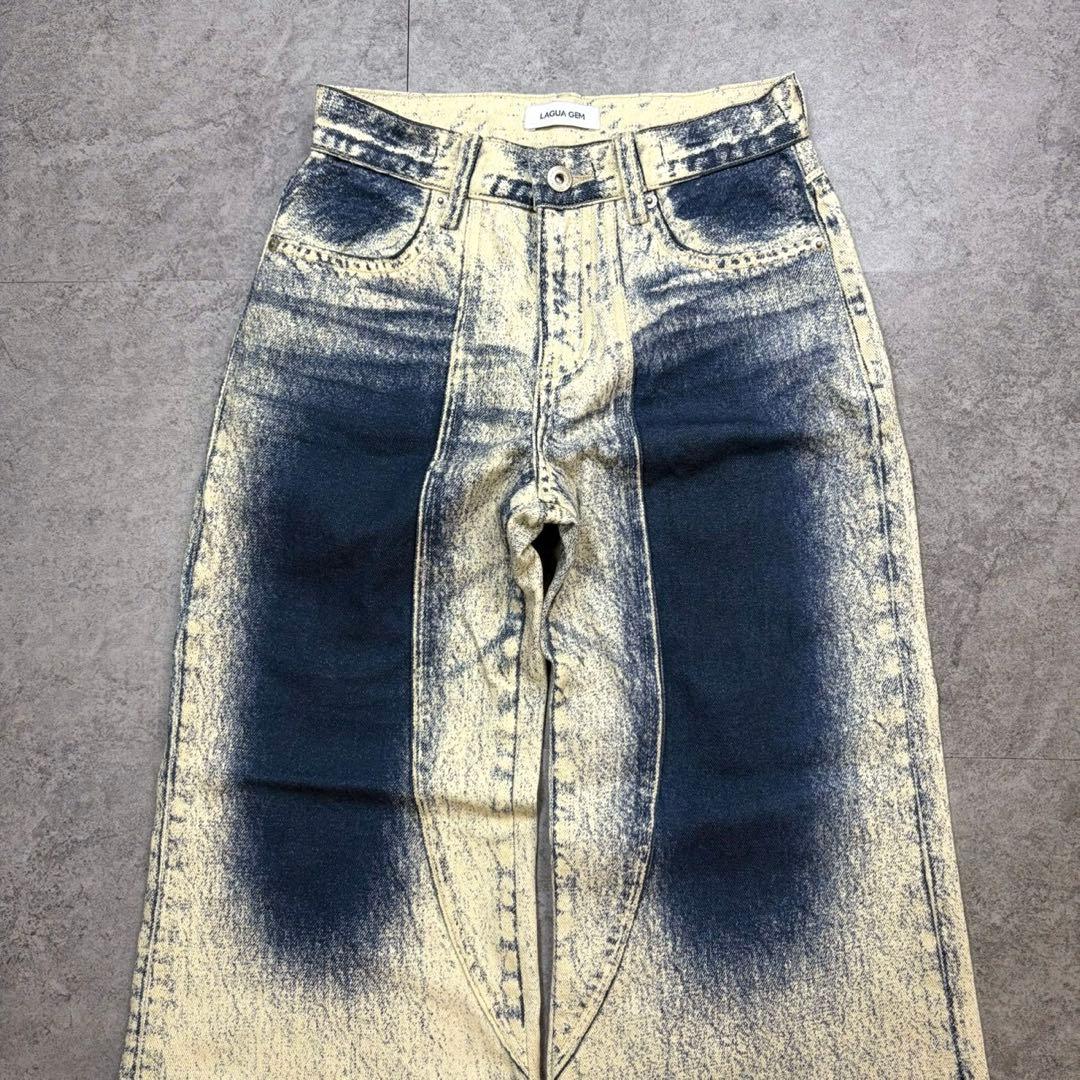 美品【ラグアジェム】WASH PRINT FLARE デニム
