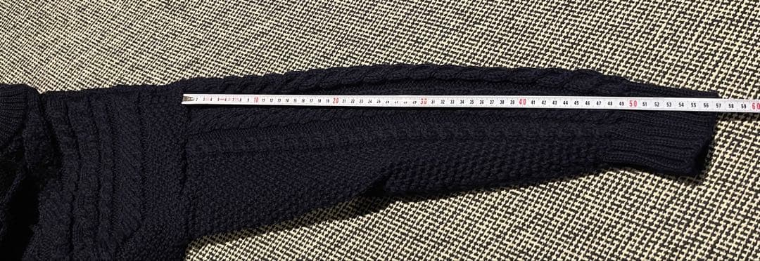 英国製/ガンジーウーレンズ/ケーブルニット ネイビーセーター