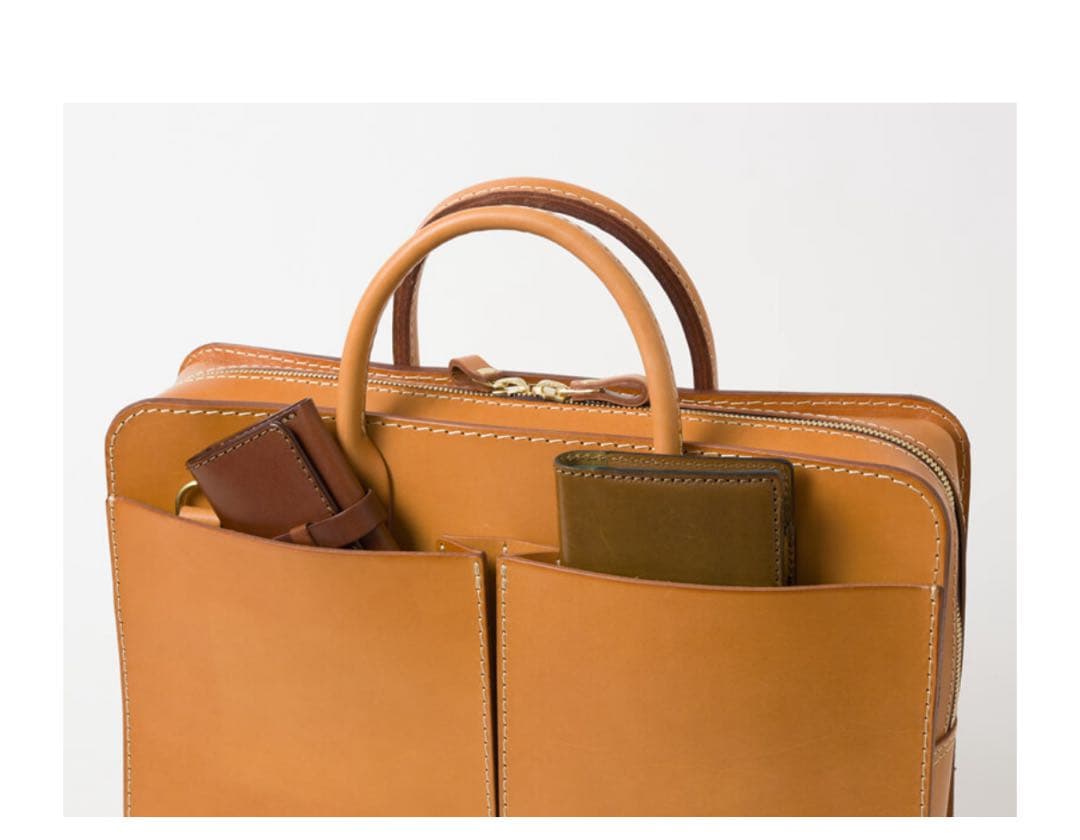 K*u様 HERZ 二本手2wayビジネスバッグキャメル色　Lサイズcitybo