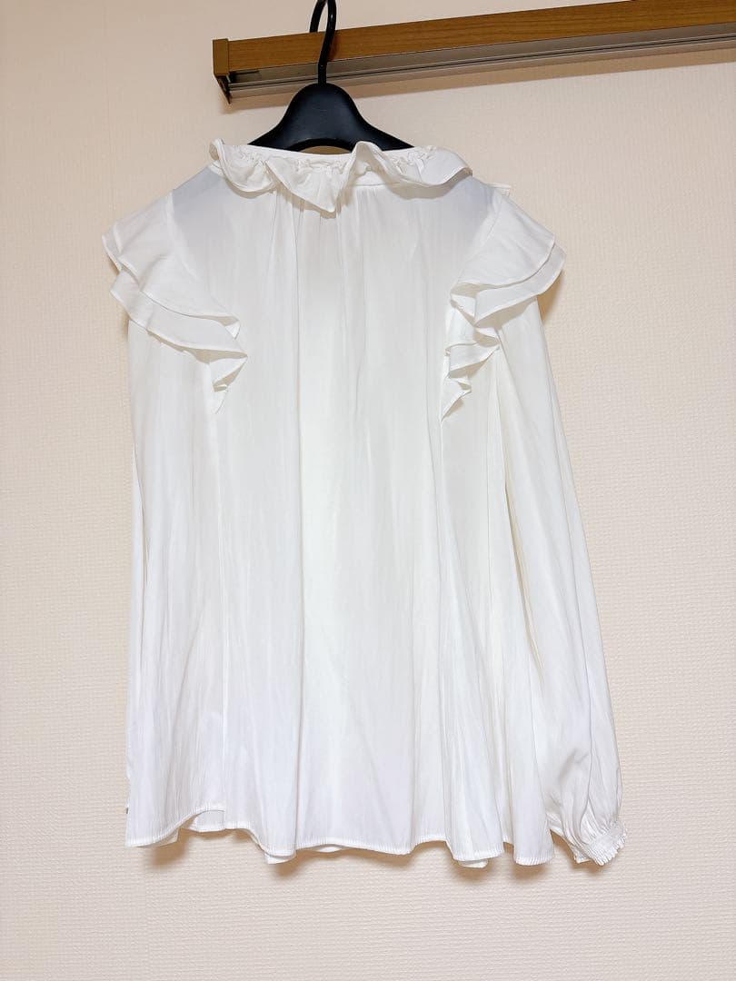 美品セルフォード2点/ツィードニットジャケット/割線フリルチュニックブラウス