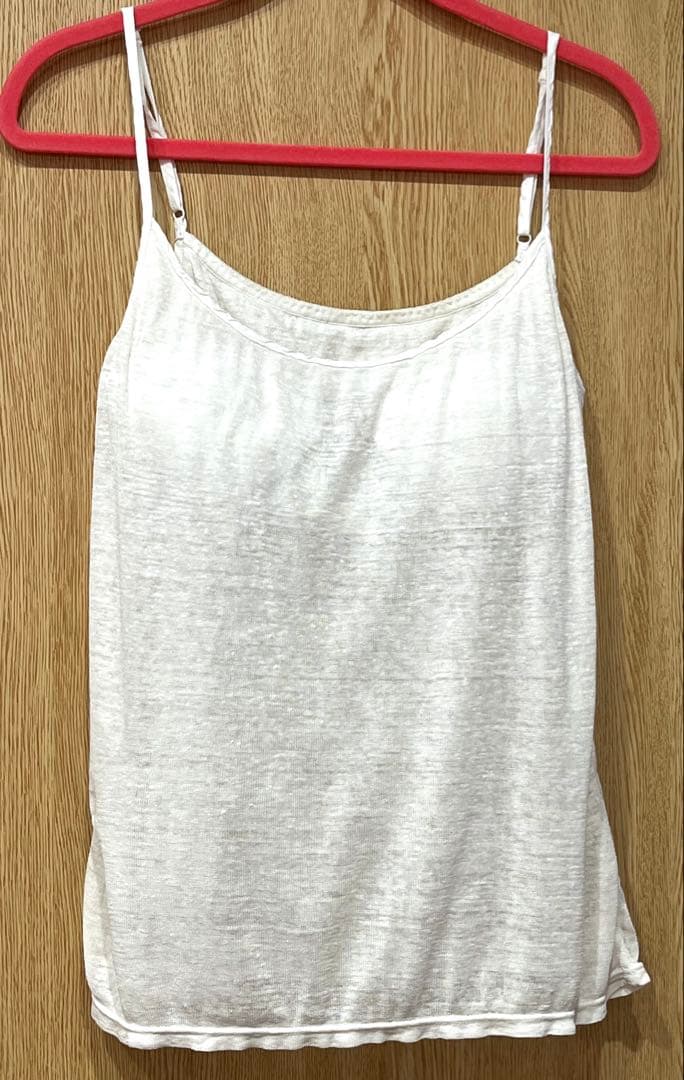 更麻　麻のカップ付きキャミソール　L