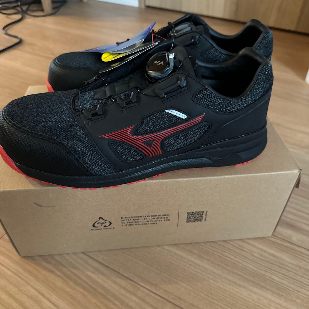 Mizuno BOAオールマイティ安全靴 ブラック/レッド