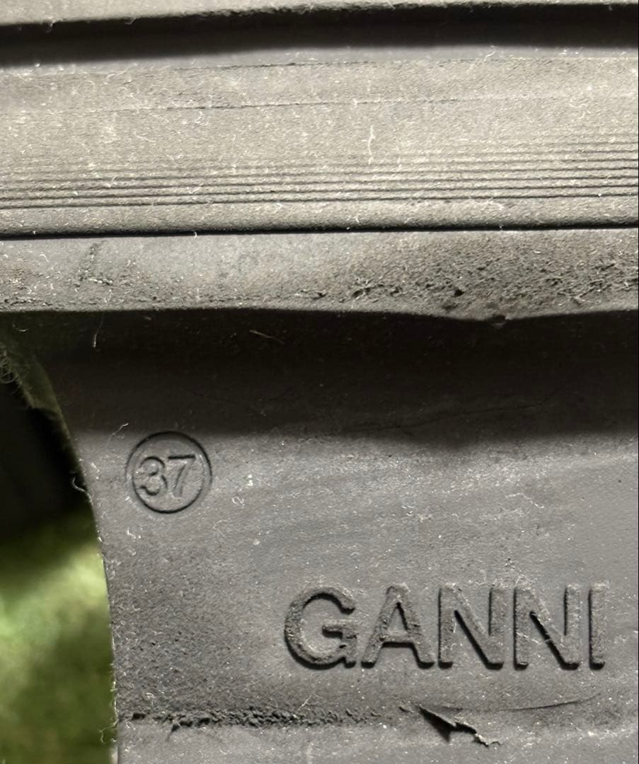 GANNI サイドゴアブーツ 水色/黒 厚底