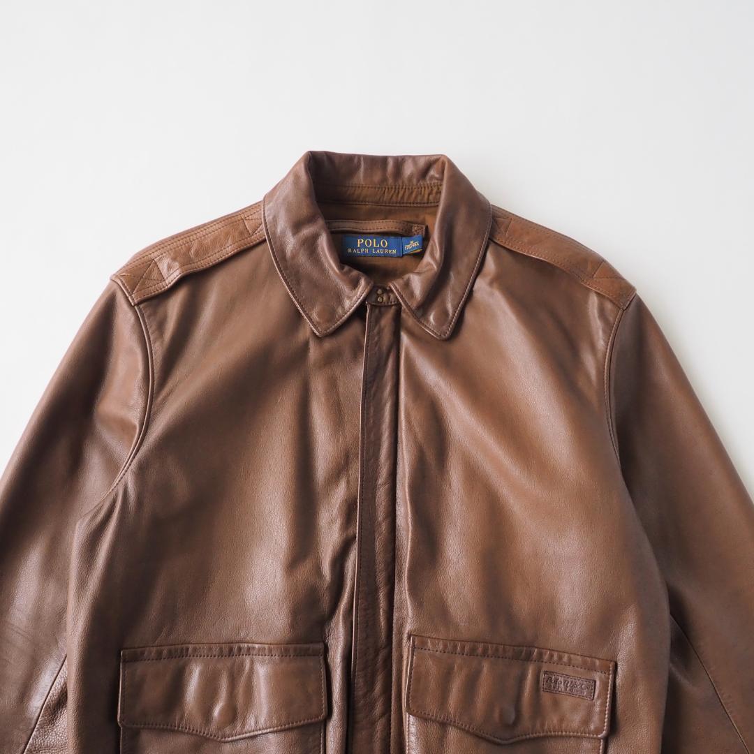 ラルフローレン　極美品　A-2　レザージャケット　本革　ブラウン