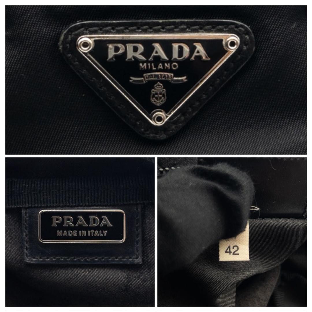【極美品】PRADA テスートナイロン　ポーチ　トライアングルロゴ　黒