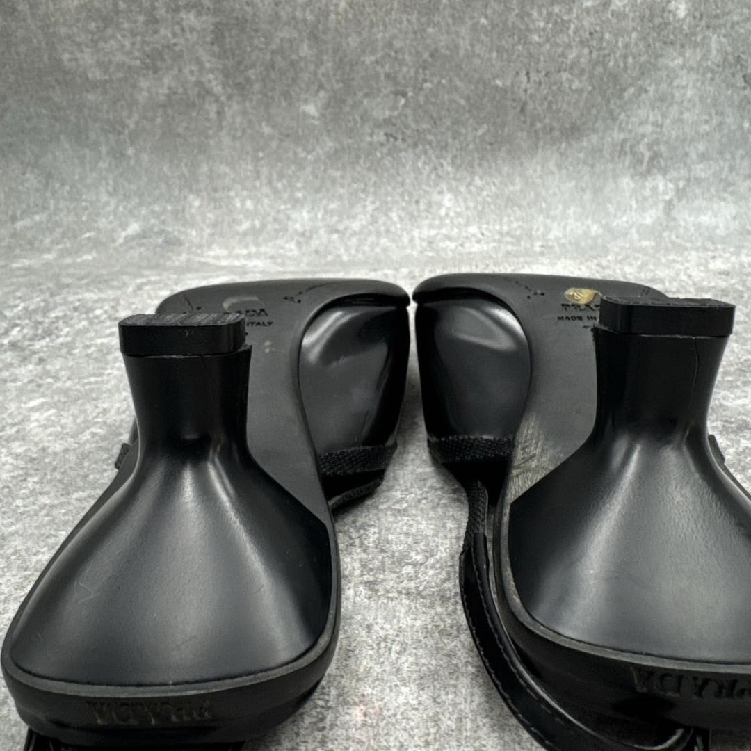 靴 Prada Black Square Toe 36 Replaced Heels