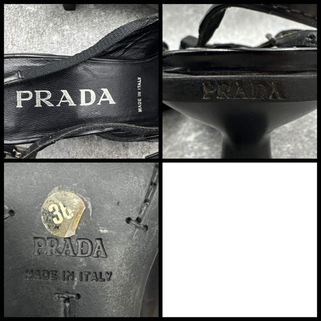 靴 Prada Black Square Toe 36 Replaced Heels