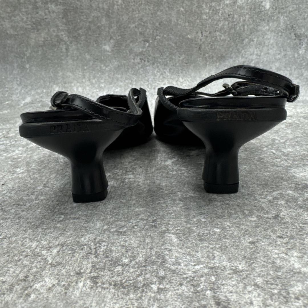 靴 Prada Black Square Toe 36 Replaced Heels