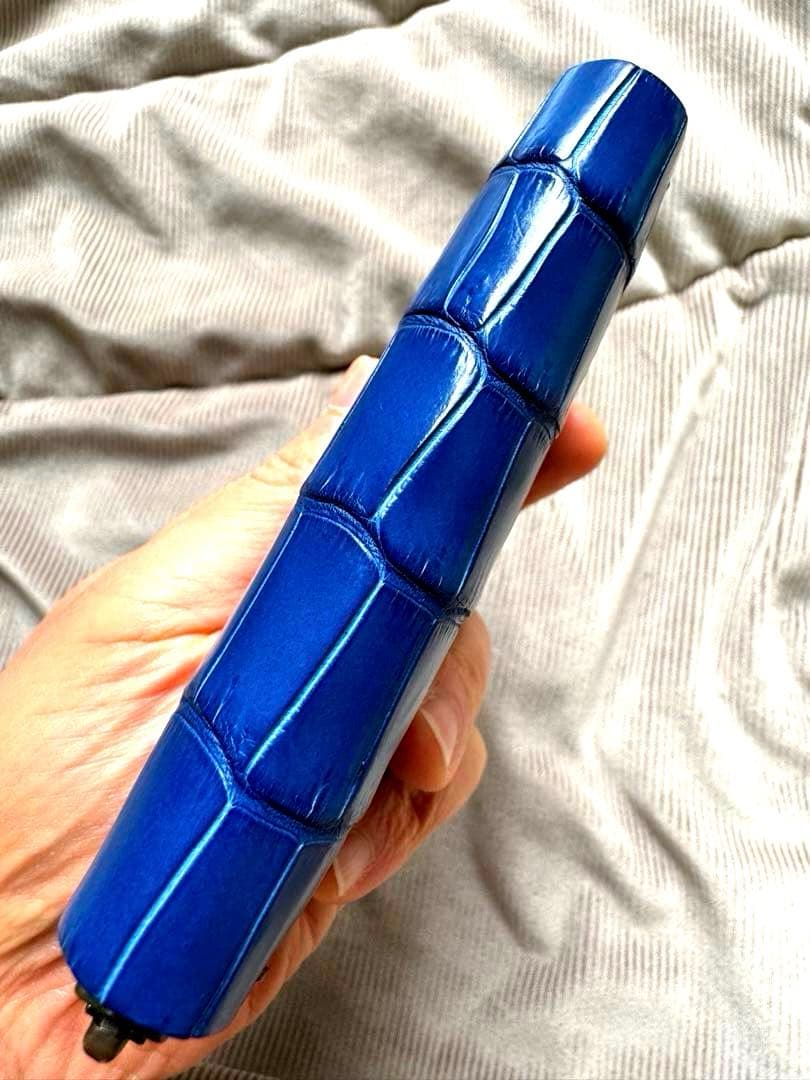 最高級！　クロコダイル　ポロサス　藍染　ケース　ミニウォレット　手縫い