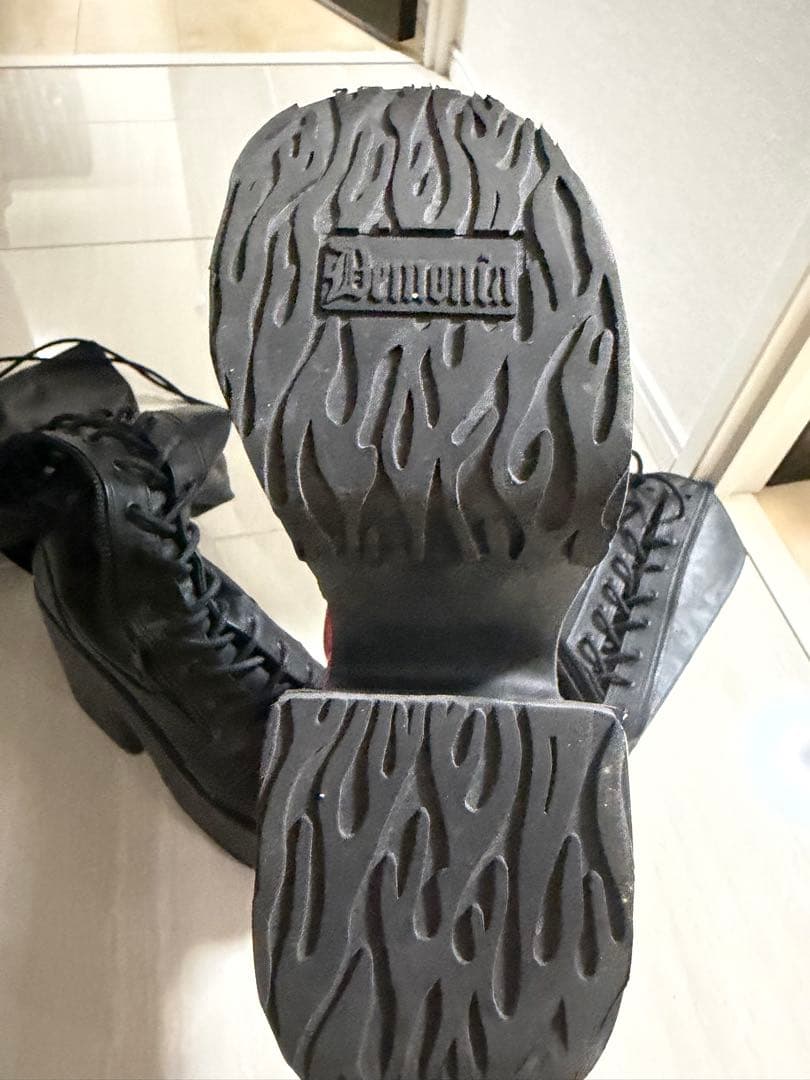 Demonia 厚底ニーハイブーツ ブラック