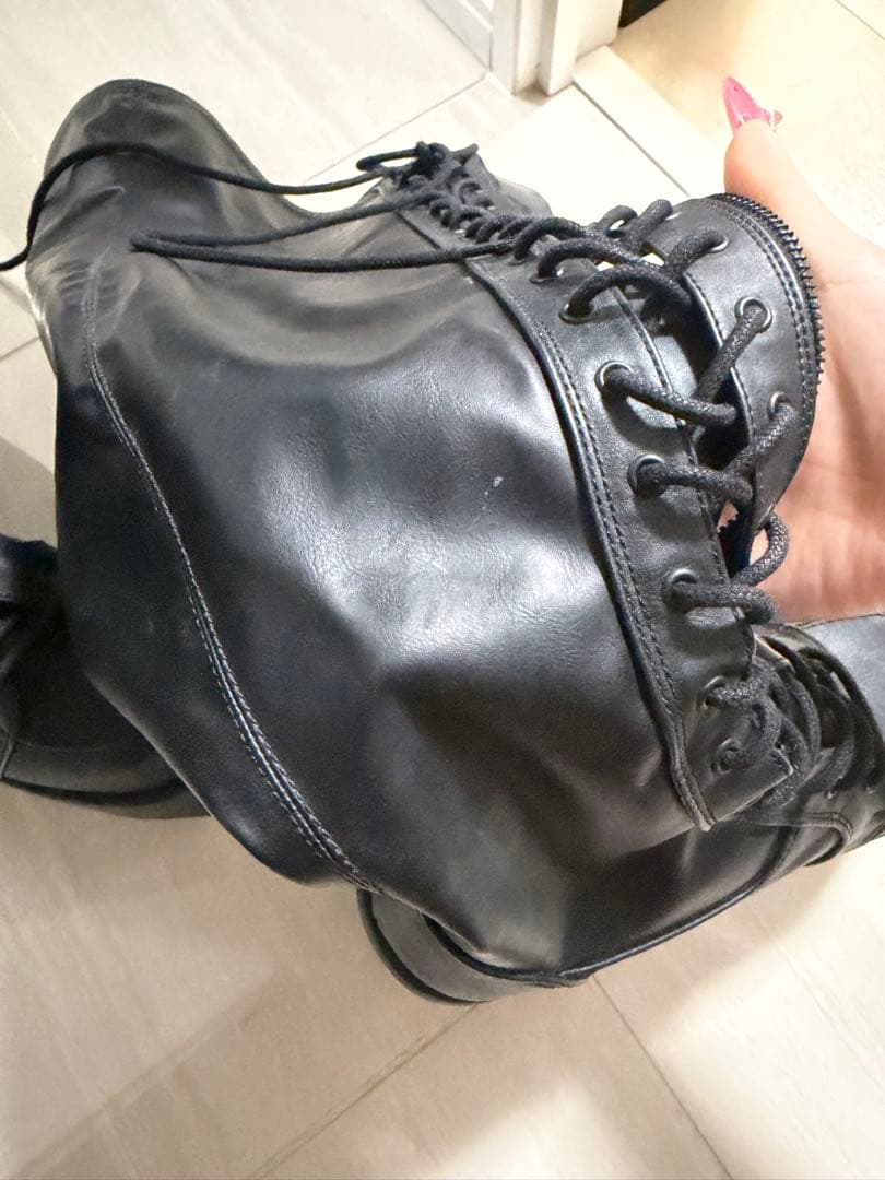 Demonia 厚底ニーハイブーツ ブラック