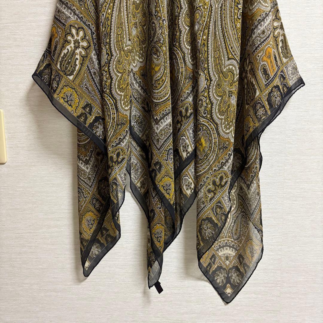 ETRO エトロ 大判 ストール 正方形 シルク100% ペイズリー柄