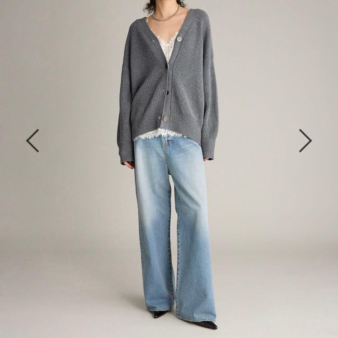 ⭐︎BRILL⭐︎ブリル モダンアゼVネックカーディガン　グレー