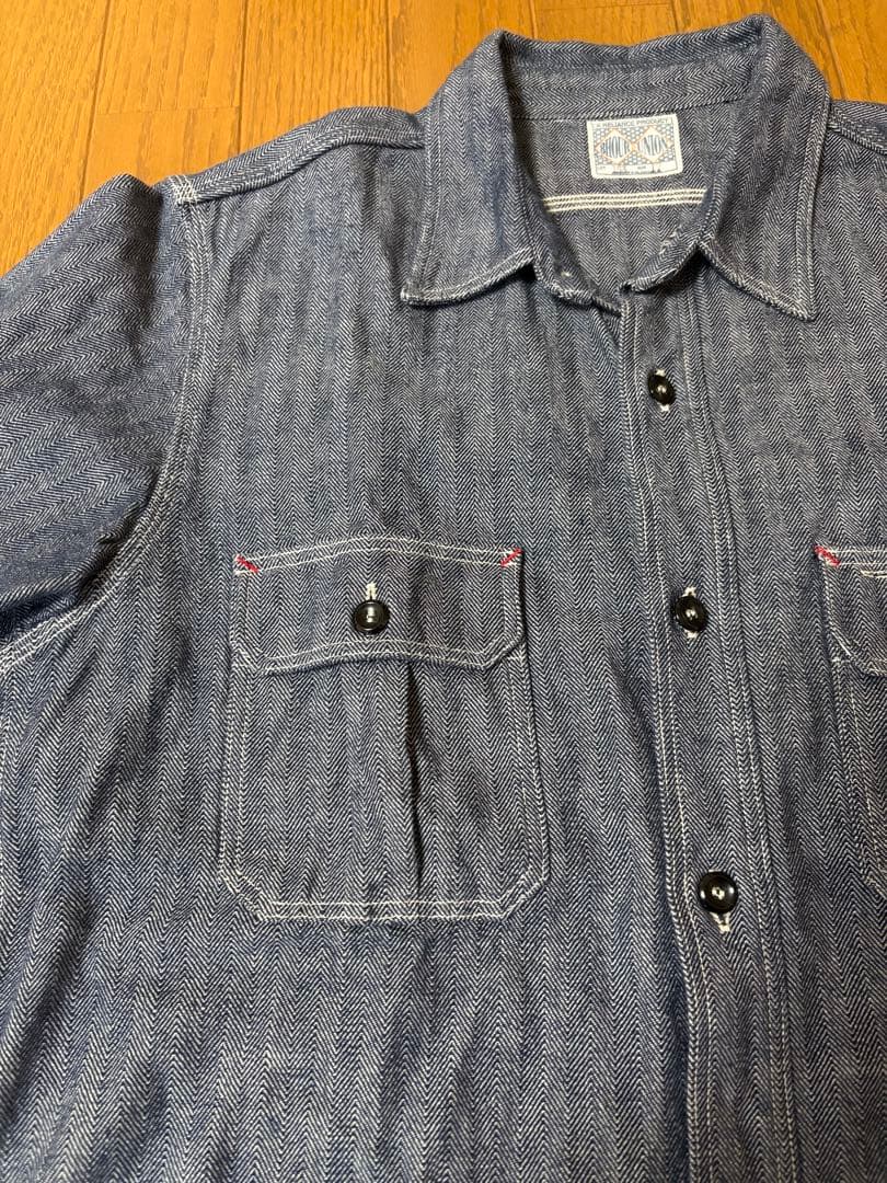 ザリアルマッコイズ 長袖ヘリンボーンシャツ　サイズ17