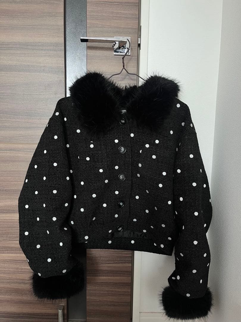 お正月セール！Darich ダーリッチ ドットツイードジャケットコート ブラック