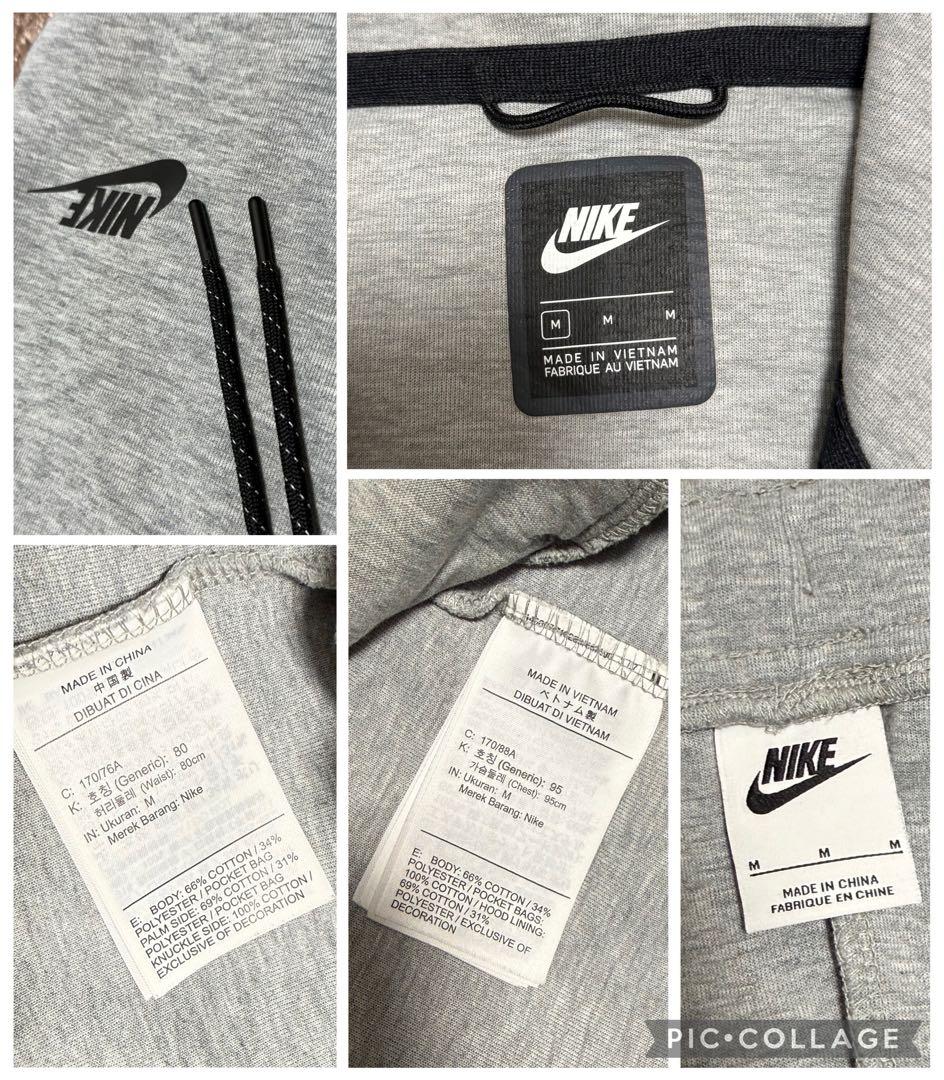 ナイキ　メンズ　Ｍ　３代目テックフリース　グレー　セットアップ　９１