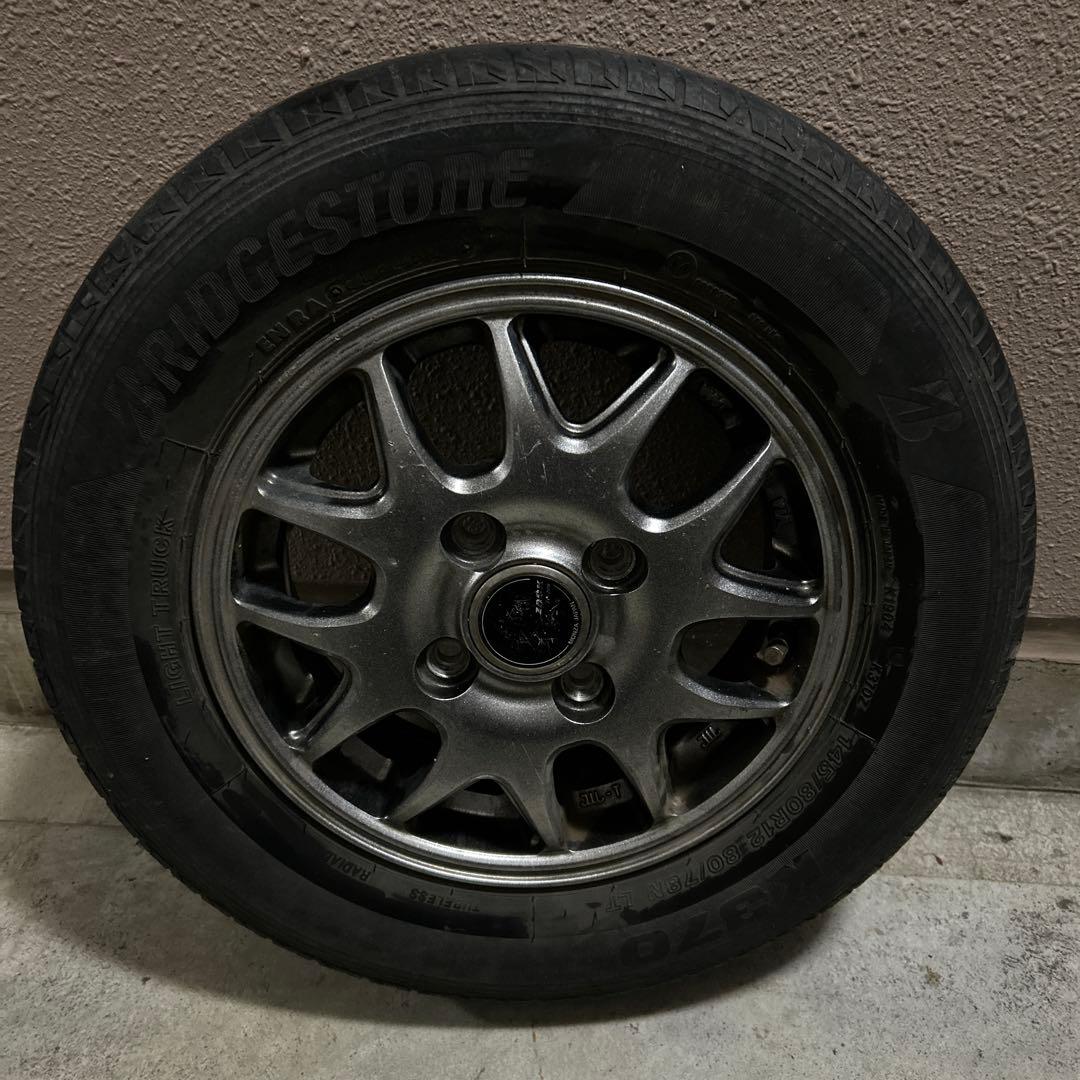 引き取り限定‼️ブリヂストン 145/80R12 タイヤ ホイールセット4本