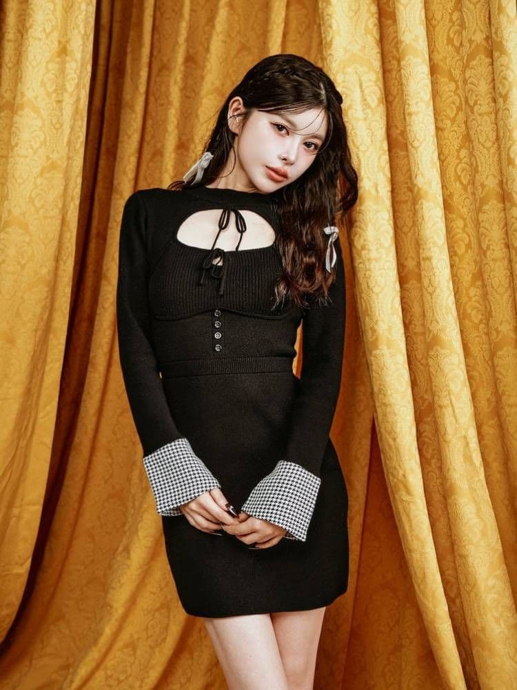 ダーリッチ フロントオープンニットミニワンピース FREE 新品 ★