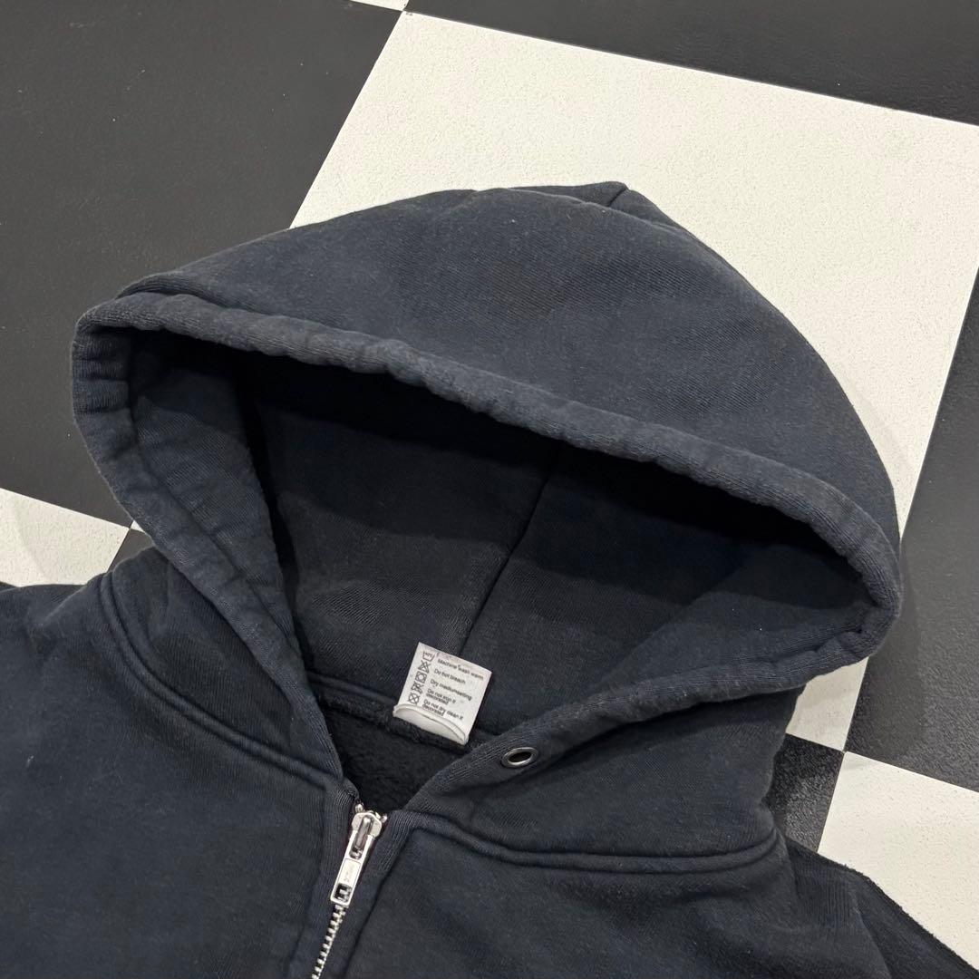 アイアンハート ベビーウェイト スウェット ジップパーカー S ブラック クロス