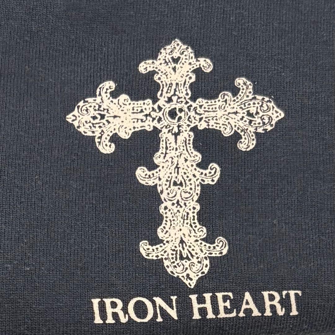 アイアンハート ベビーウェイト スウェット ジップパーカー S ブラック クロス