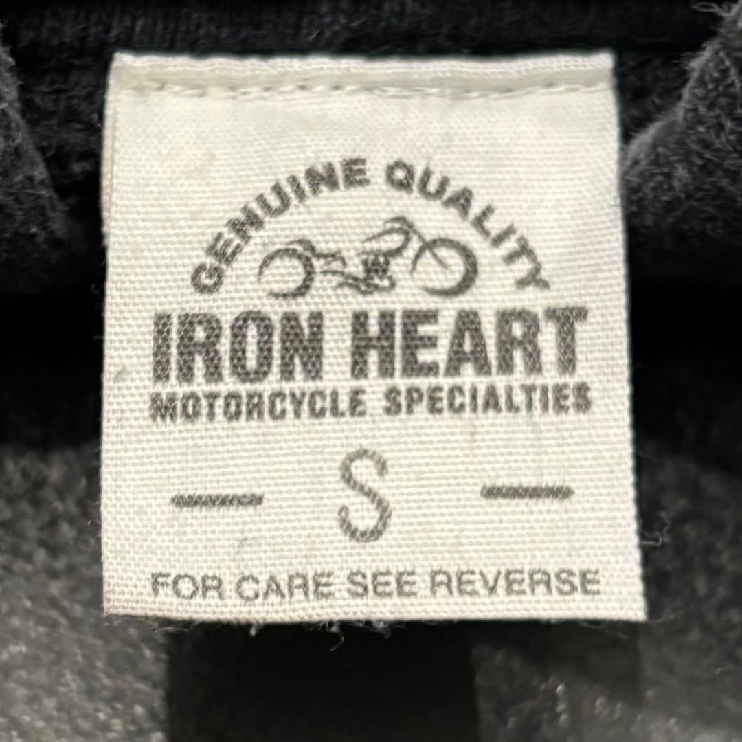 アイアンハート ベビーウェイト スウェット ジップパーカー S ブラック クロス