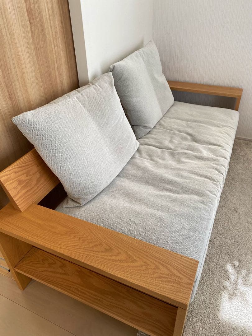 ナガノインテリア LC031 2.5人掛けソファ 無垢材フレーム