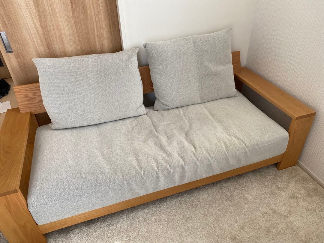 ナガノインテリア LC031 2.5人掛けソファ 無垢材フレーム