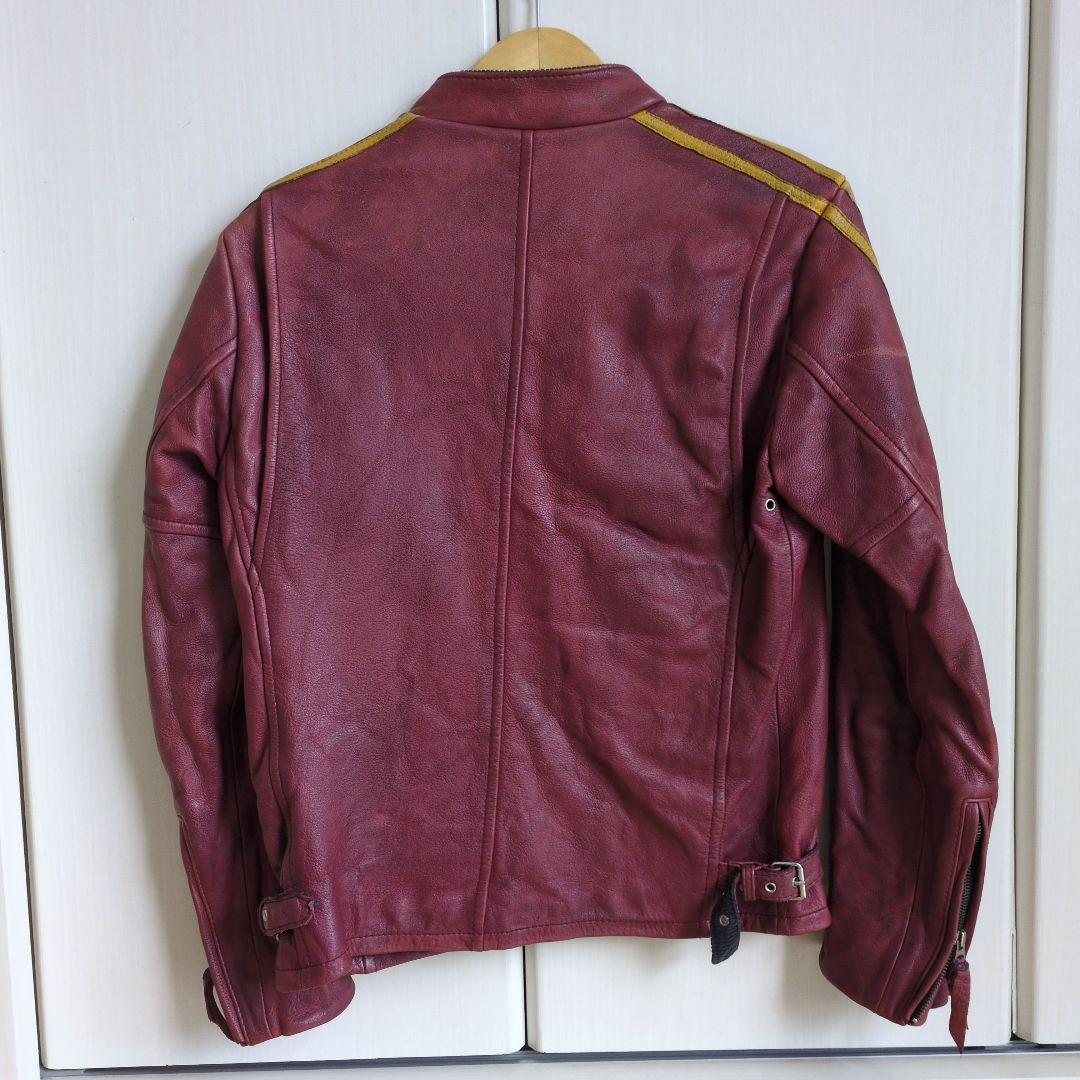 な*屋様 schott　ライダースジャケット　しわ加工　ワインレッド