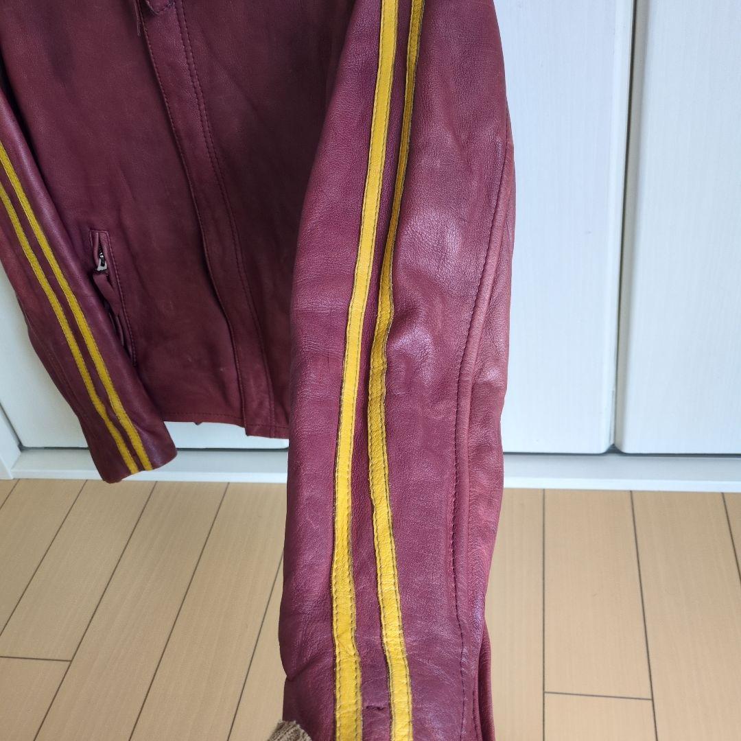 な*屋様 schott　ライダースジャケット　しわ加工　ワインレッド