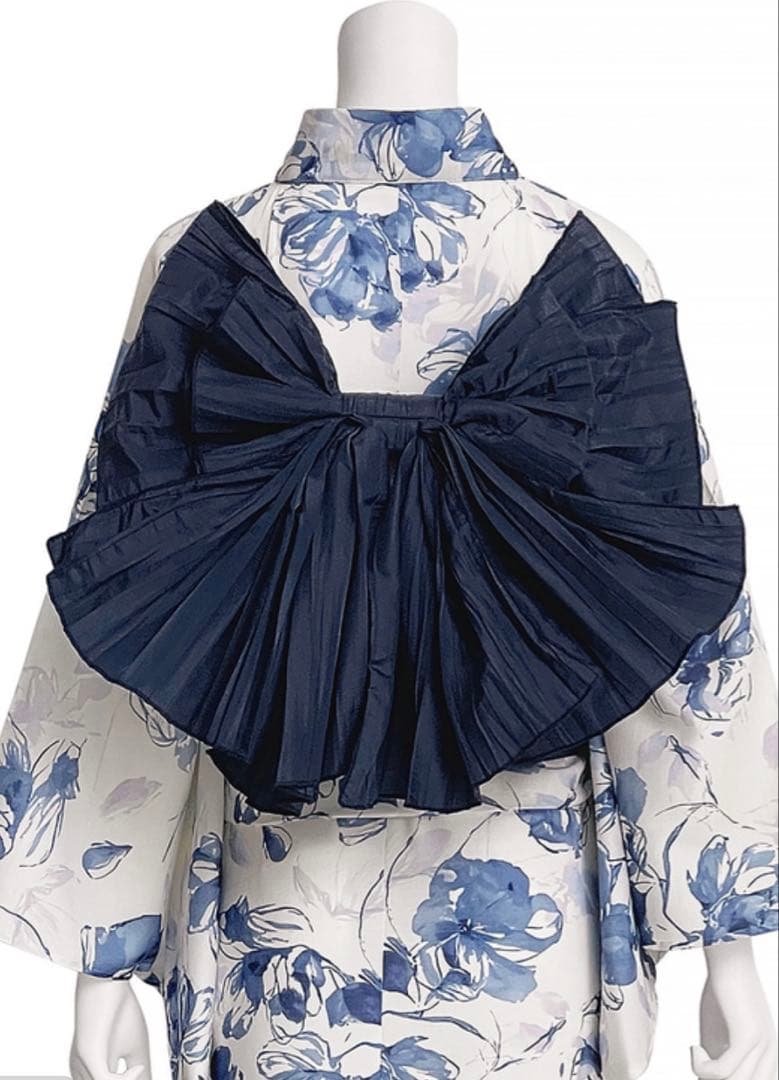 青と白の花柄 浴衣・帯セット　grl グレイル　fy028