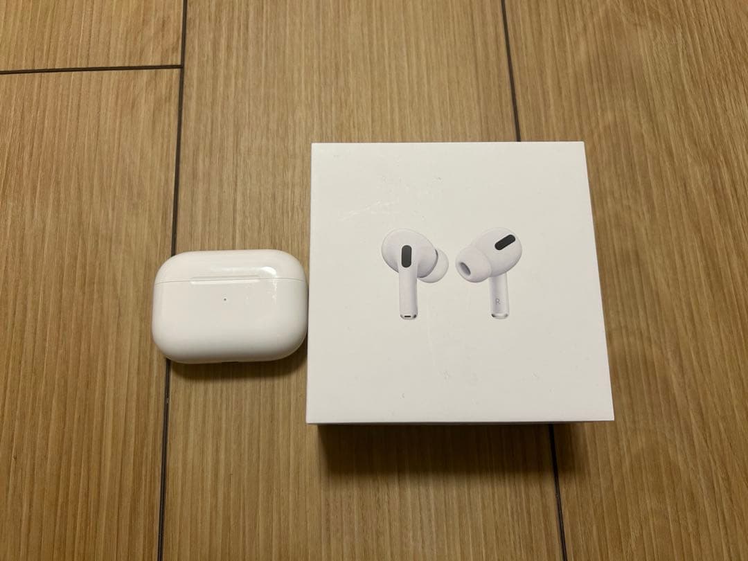 AirPods Pro 本体【箱、説明書、未使用イヤーチップ付き】 動作確認済