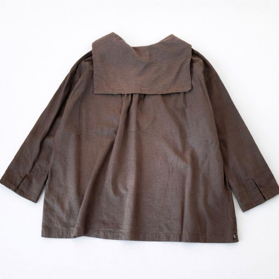 nest Robe ネストローブ　ブラウン セーラー襟 長袖シャツ　ブラウス