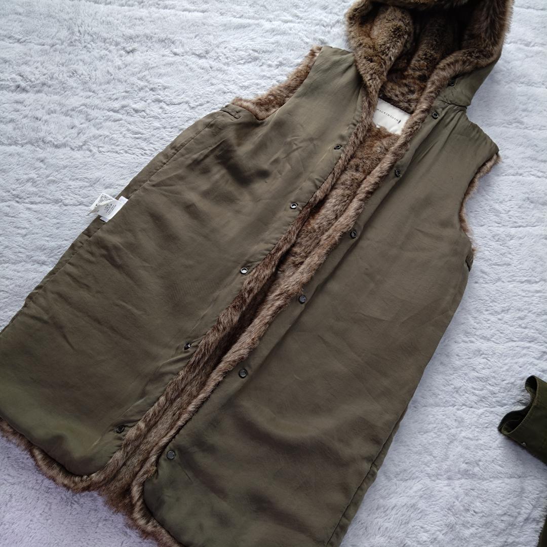マッキントッシュ モッズコート 裏地総ファー イタリア製 ライナー 34 カーキ