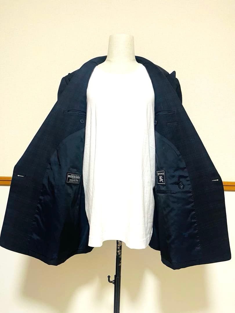 極美品 バーバリー ダブル 紺ブレ 6ボタン 金ボタン ＸL相当 イギリス製