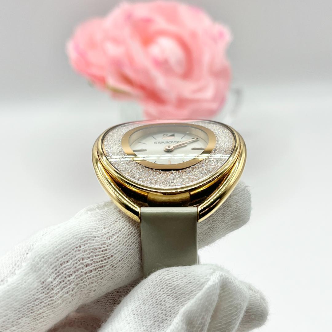 《稼働品》スワロフスキー★クォーツ 腕時計★クリスタルライン★レディース