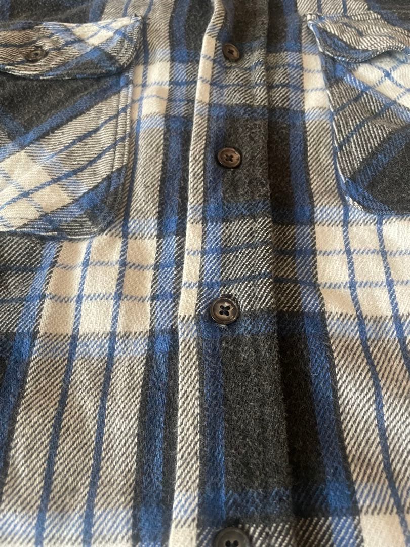 【高配色】 80s ネルシャツ 白×黒 USA製 ファイブラ BIGMAC