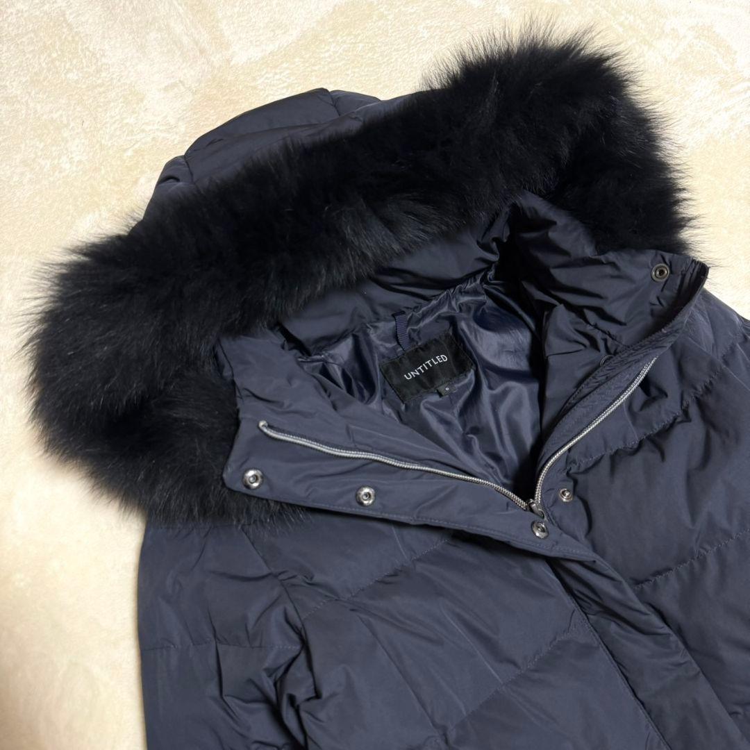 美品 アンタイトル 2024AW 撥水・洗える ファー付きロングダウンコート