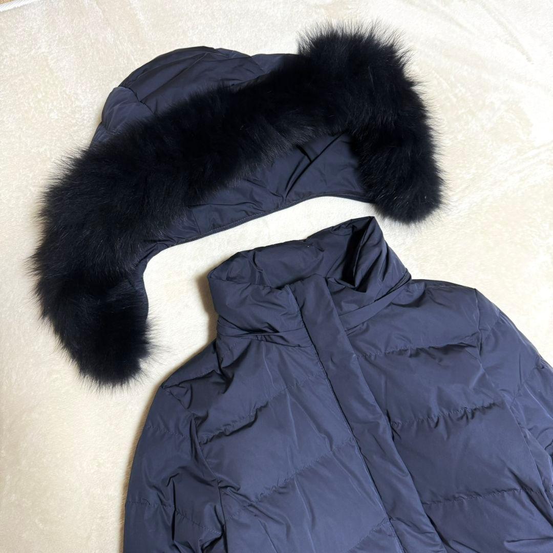 美品 アンタイトル 2024AW 撥水・洗える ファー付きロングダウンコート