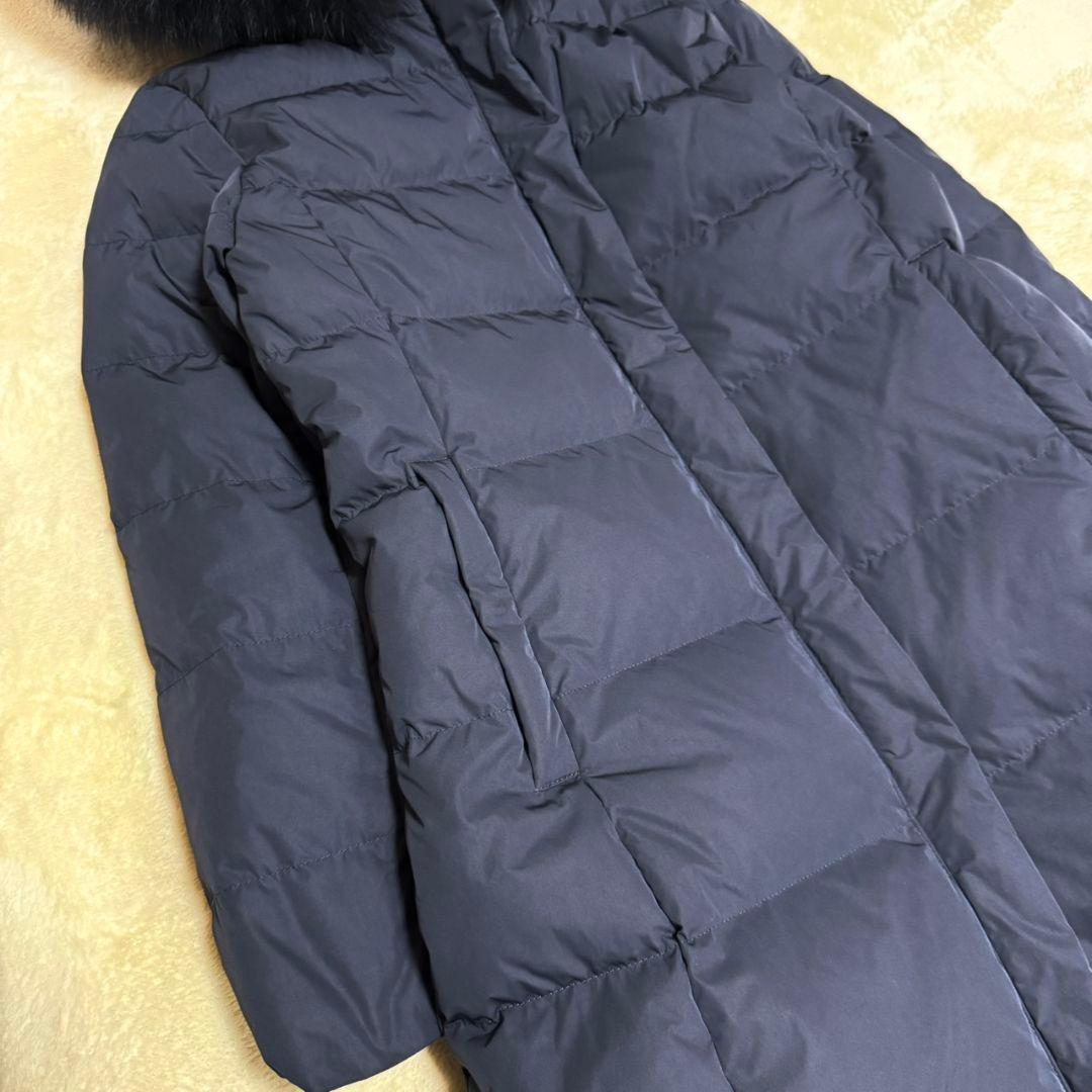 美品 アンタイトル 2024AW 撥水・洗える ファー付きロングダウンコート