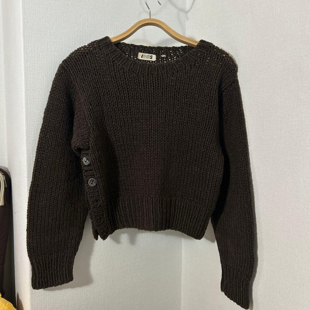 【旧タグ】ISSEY MIYAKE エルボーパッチ ニット アーカイブ 短丈