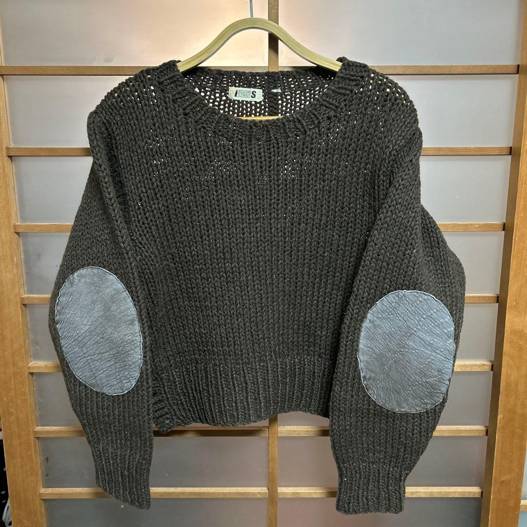 【旧タグ】ISSEY MIYAKE エルボーパッチ ニット アーカイブ 短丈